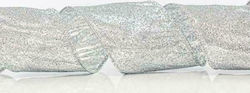 Eurolamp Christmas Ribbon Silver 100x6.5cm 1pc