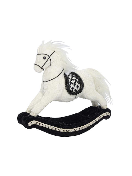 Eurolamp Christmas Fabric Figure Horse White Height 28cm