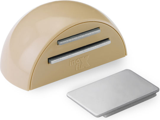 Door Stopper Magnetic Metallic Beige 1pcs