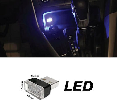 Simoni Racing Auto-Innenleuchte USB Blaues Licht Athmosphäre LED für Anschluss 20x15x7,8mm 1 Stück