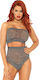 Leg Avenue 81571 Lurex Spandex Top & Panty Silver