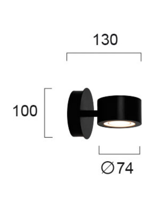 Viokef Prima Einzel LED Spot in Schwarz Farbe