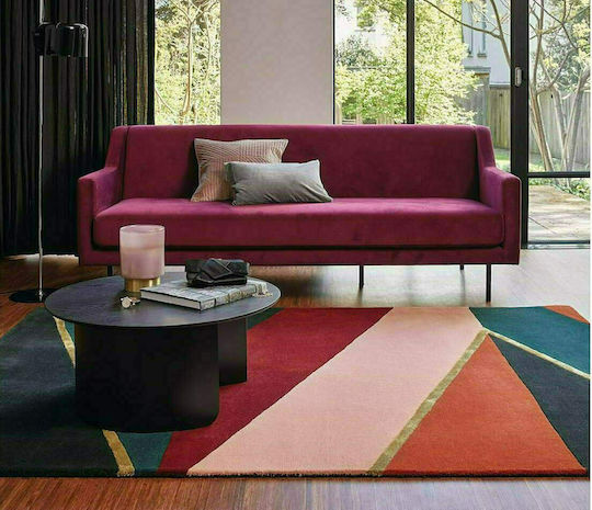 Ted Baker Sahara Lucrat manual Covor Rectangular Din lână Burgundia