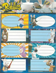 Gim Notebook Labels Rabbids 16pcs