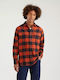 Classic Buffalo Worker Langärmelig Baumwoll Overshirt in Normale Passform Geprüft Rot