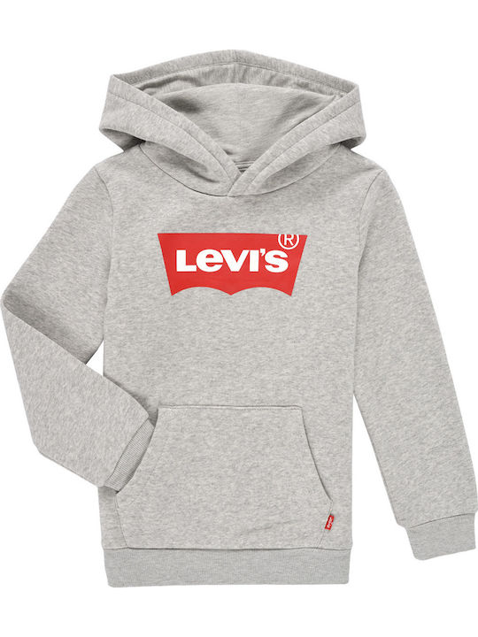 Levi's Hanorac pentru copii cu glugă și buzunare Gri Batwing Screenprint