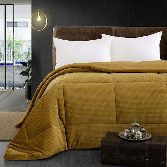 Beauty Home Κουβερτοπάπλωμα Μονό 160x240εκ. Κίτρινο
