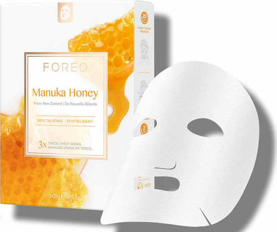 Foreo Manuka Honey Revitalising Sheet Μάσκα Προσώπου για Αναζωογόνηση 3τμχ