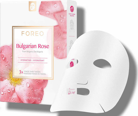 Foreo Bulgarian Rose Moisture-Boosting Sheet Μάσκα Προσώπου για Ενυδάτωση 3τμχ