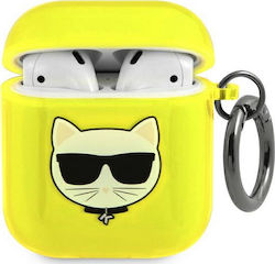 Karl Lagerfeld Choupette Калъф с кука в Жълт цвят за Apple AirPods 1 / AirPods 2