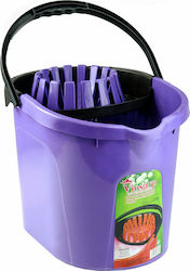 Viosarp Mop Bucket with Squeezer Plastic Mega Mop Purple