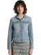 Women's Short Jean Jacket for Spring or Autumn Stone Blue Denim