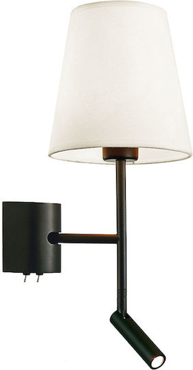 Viokef Sonia Modern Lamp Wall with Socket E27 and Switch Black 47cm