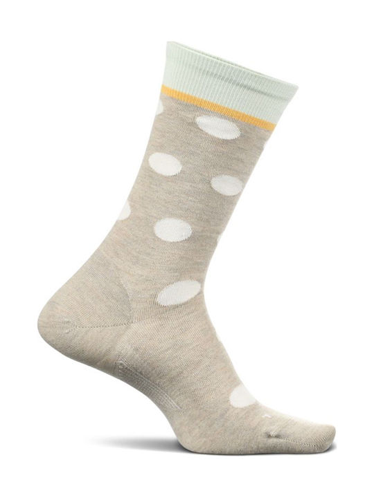 Feetures Polka Dots Ul LW15437 Αθλητικές Κάλτσες Μπεζ