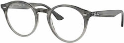 Ray Ban Plastic Eyeglass Frame Gray RB2180V 8106 Ray Ban Plastic Eyeglass Frame Gray RB2180V 8106