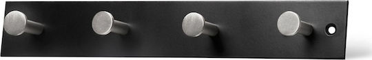 Grekon 404 Metallische Schwarze Wandhalterung Mit 4 Haken 30x4cm