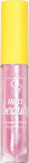 Golden Rose Miss Beauty Diamond Shine 3D Lip Gloss 1 Pink Trip 4.5ml