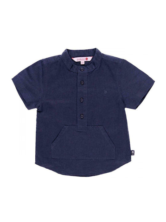 Boboli Kids One Color Shirt Navy Blue