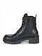 Ramone Leather Women's Ankle Boots with Medium Heel Black
