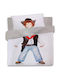 Vesta Home Cowboy Σετ Παιδική Παπλωματοθήκη Μονή με Μαξιλαροθήκη Βαμβακερή Γκρι 170x240εκ.
