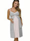 Lupo Line 3124 Spaghetti Strap Nightgown for Breastfeeding Gray