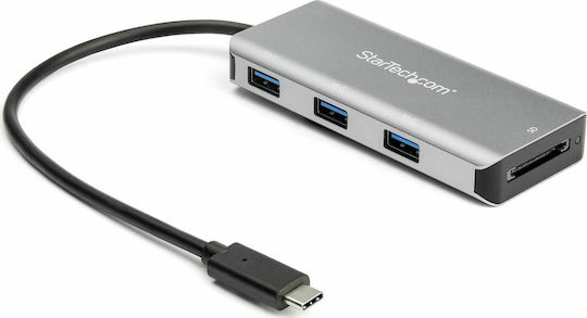 StarTech USB Хъб с 3 Порта USB 3.0 с USB-C Връзка Сребрист