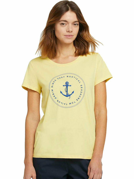 Tom Tailor Women's T-shirt Soft Yellow