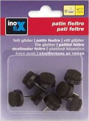 Inofix 3145-4 Round Furniture Protectors with Nail 17mm 8pcs