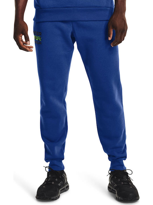 Under Armour Rival Men's Fleece Sweatpants with Rubber Blue