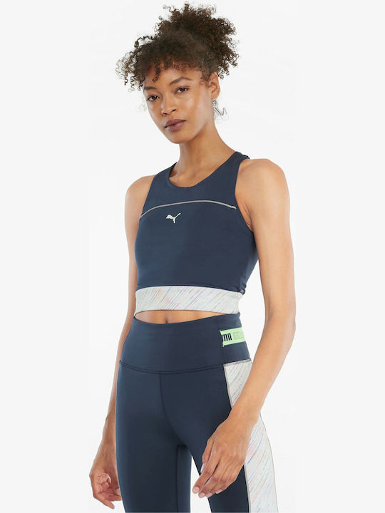 PUMA Women's Sports Bra without Padding Navy Blue