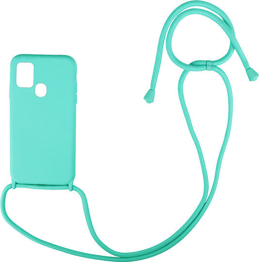Sonique CarryHang Back Cover Σιλικόνης 0.5mm με Λουράκι Γαλάζιο (Galaxy A21s)
