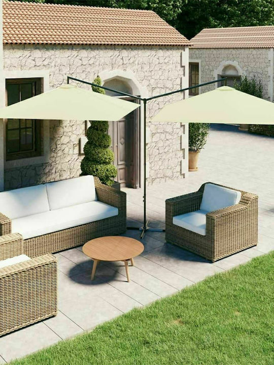 Quadratischer Metallischer Garten- und Terrassen-Sonnenschirm Sand 6x2.9m