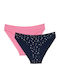 Miss Rio Women's Slip 2Pack Navy Blue/Pink
