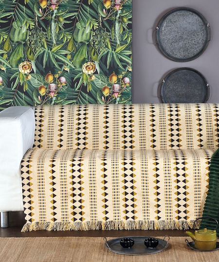 Kentia Edgar Zweisitzer-Sofa Überwurf Chenille 180x250cm 25 Beige
