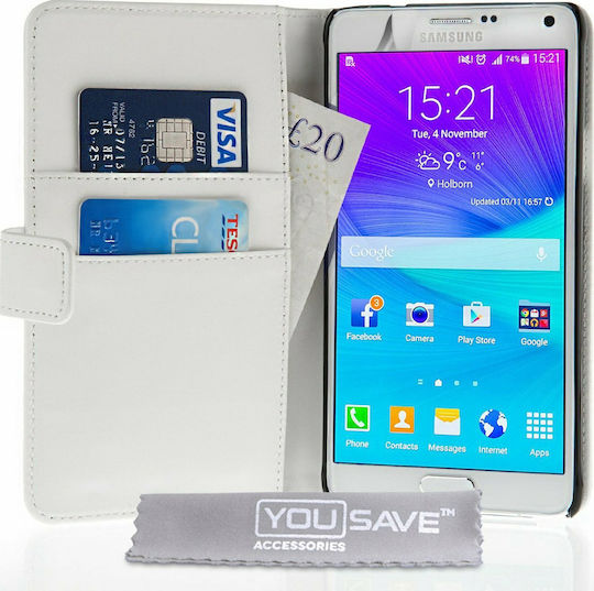 YouSave Accessories Wallet Δερματίνης Λευκό (Galaxy Note 5)