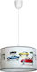 Auta Single Bulb Kids Lighting Pendant of Plastic 60W with Drive Size E27 In White Colour