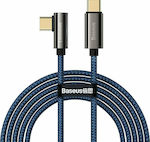 Baseus Legend Series Angle (90°) / Braided USB 2.0 Cable USB-C male - USB-C male 100W Blue 2m (CACS000703)