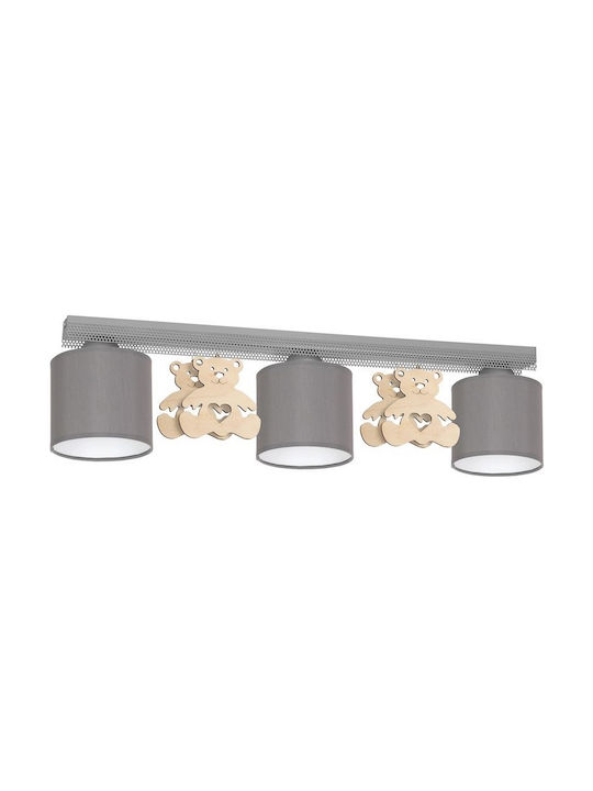 Bear Multi Bulbs Kids Lighting Pendant Metallic 60W with Drive Size E27 In Gray Colour