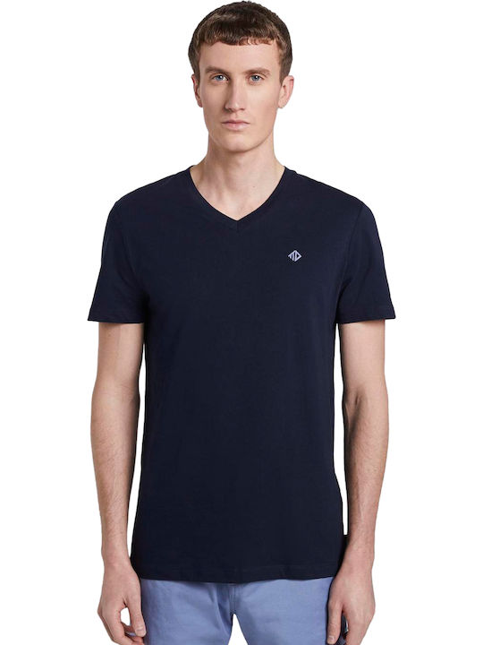 Tom Tailor T-shirt Bărbătesc cu Mânecă Scurtă cu Decolteu în V Căpitanul Sky Blue