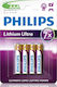 Philips Baterii Zinc AAA 1.5V 4buc