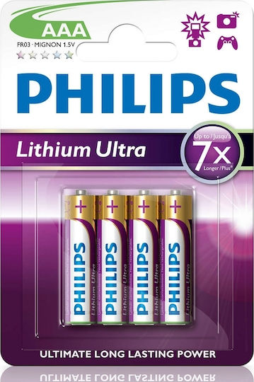 Philips Baterii Zinc AAA 1.5V 4buc