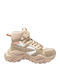 Electrove Desert Damen Chunky Stiefel Beige