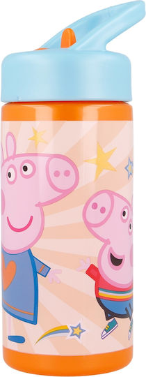 Stor Peppa Pig Kindness Counts Παιδικό Παγούρι Peppa Pig Αλουμινίου με Καλαμάκι 410ml