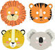 Carnival Paper Mask Full Face Paper Jungle Animals Get Wild 8 Pieces