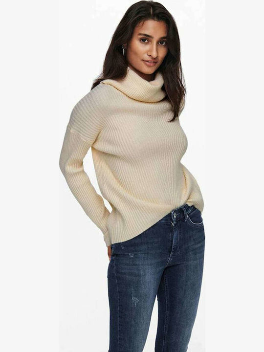 Only Women's Long Sleeve Pullover Turtleneck Whitecap Gray