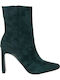 Suede Women's Ankle Boots with High Heel Green