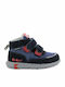 Junibo Παιδικά Sneakers High Ανατομικά με Σκρατς Navy Μπλε