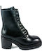 Sante Leather Women's Ankle Boots with High Heel Black