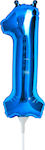 Ballon Folie Zahl 1 Blau 41cm