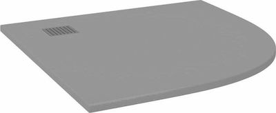 vidaXL Semicircular Acrylic Shower Gray 90x90x2.6cm